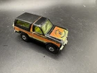 Vtg 1981 Hot Wheels FORD BRONCO Black Wild Bronco w/ Motorcycle Intact Yellow