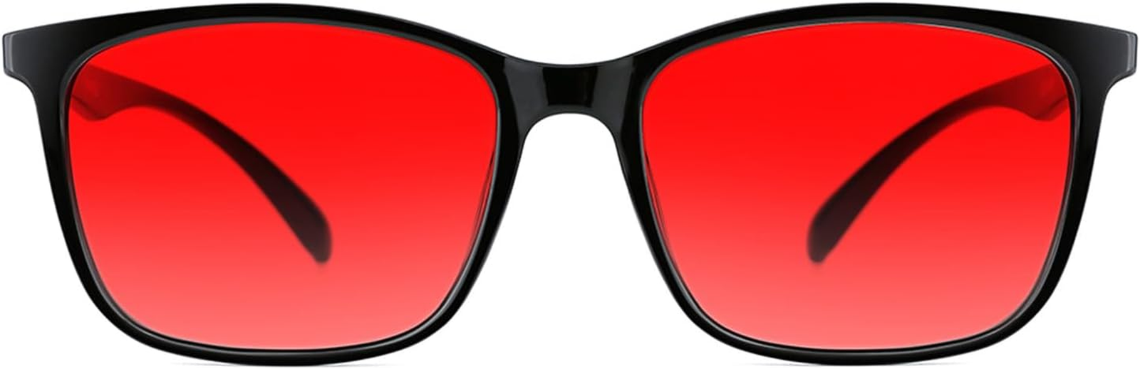 Blue light blocking sleep glasses with red lenses and dual AR coatings for 99.9% protection