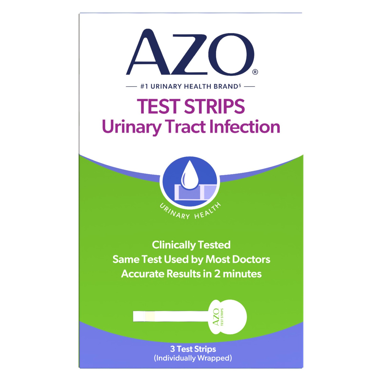 AZO UTI Test Strips 3 Count Urinary Tract Infection Home Test Results in 2