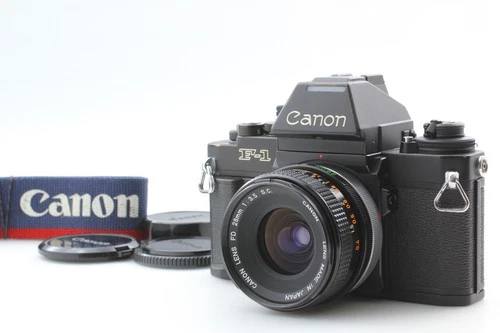 [Near MINT] Canon NEW F-1 AE Finder SLR Film Camera FD S.C. 28mm f3.5 Lens JAPAN