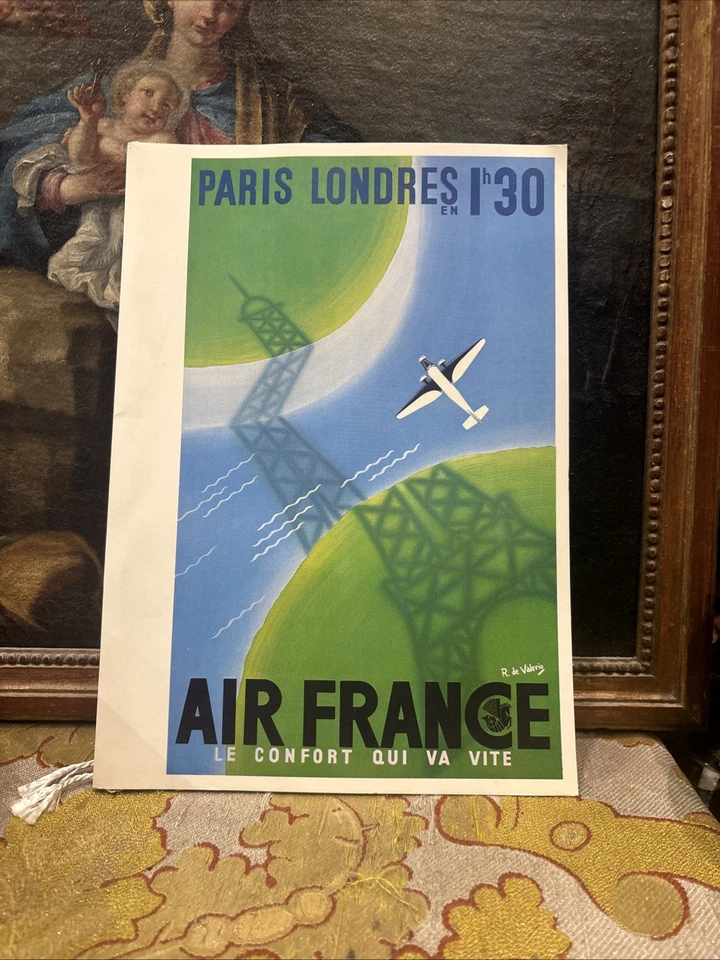 Ancien Menu Le Concorde Avion Air France Authentique De Valerio - Photo 1/1