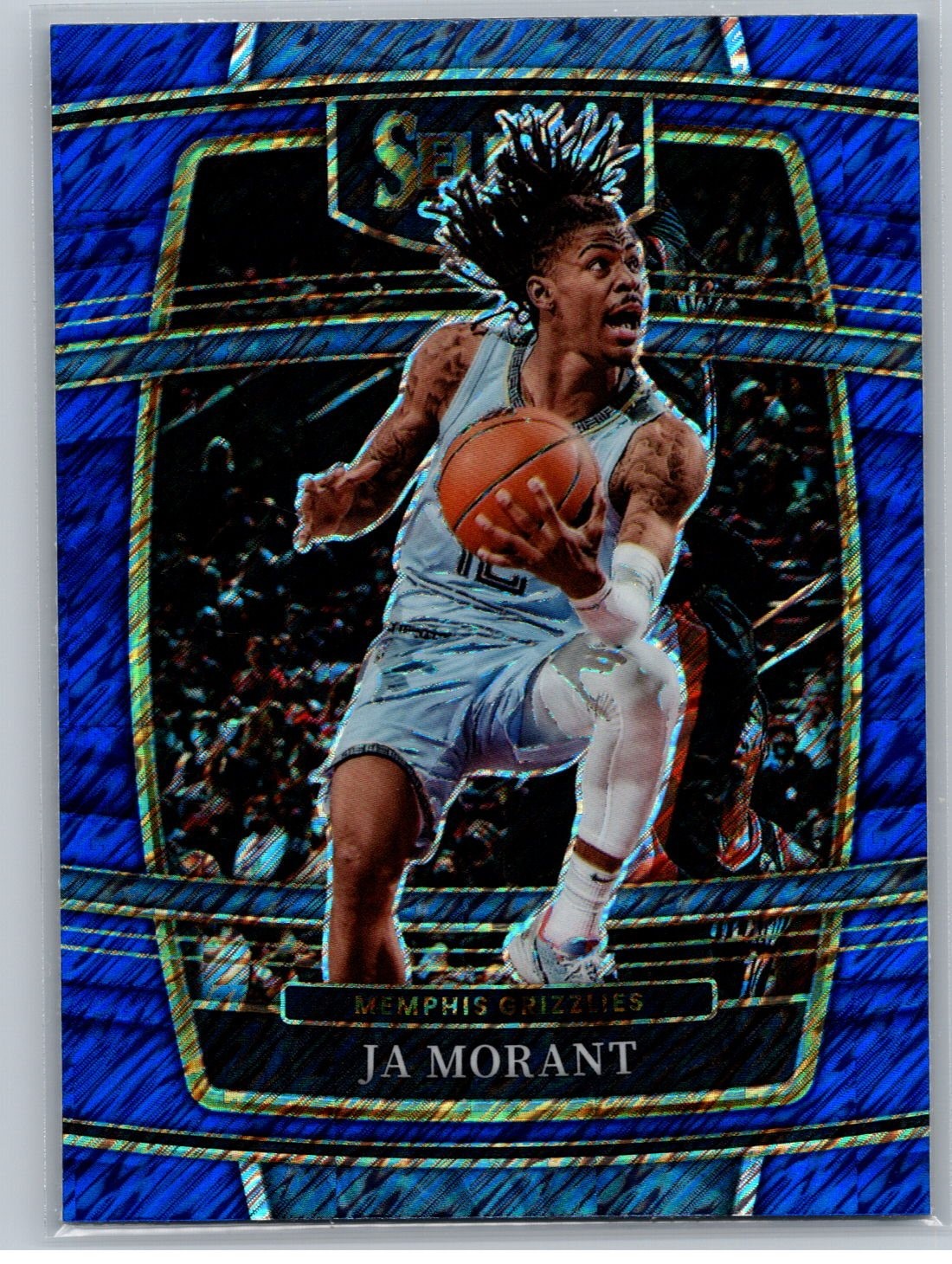 2021-22 Panini Select #75 Ja Morant Blue Shimmer Prizms