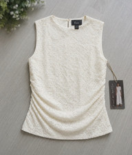 B.WEAR Women s M Ivory Floral Lace Round Neck...