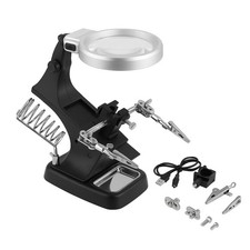 Helping Hands Magnifying Glass Soldering Station with Light, 3X  4.5X Magnif...