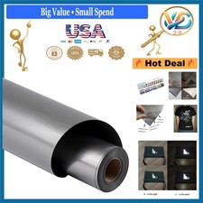 Dark Grey Reflective Heat Transfer Vinyl HTV Roll 12x12ft for T-Shirts, All C...