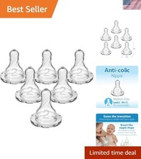 BPA-Free Dr. Brown's Level 2 Baby Bottle Nipple - Anti-Colic Design, 6 Pack