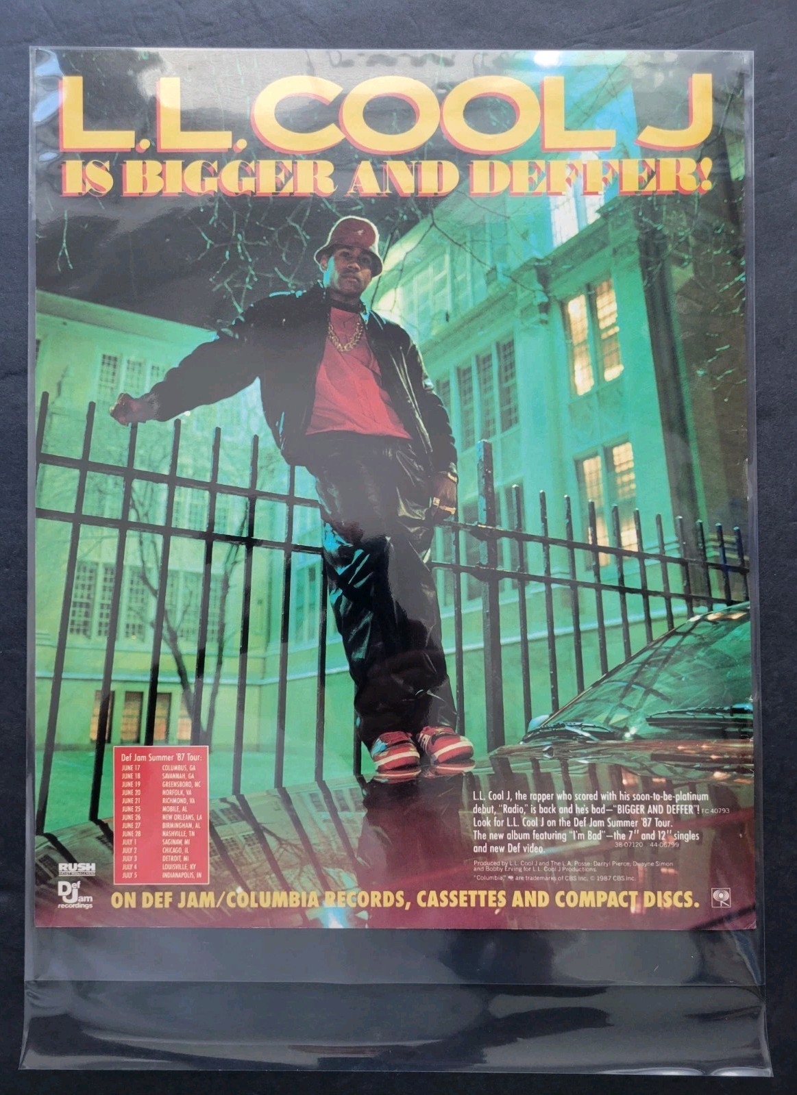 L.L. Cool J Bigger And Deffer Album & Tour Promo Print Advertisement 1987
