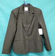 NWT Nine West Classic Single Button Mineral Black Blazer Women's Sz XL