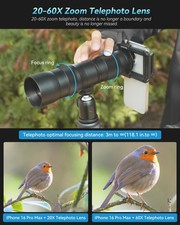 Apexel 20-60X Zoom Telephoto Lens,High Power HD Telephoto Phone Lens with Tripod — image 4