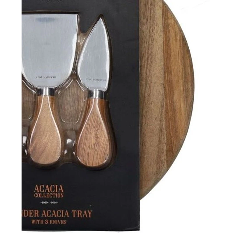 Tagliere Renna Legno di Acacia con 3 Coltelli Formaggio BRANDANI Natale, fotografia 5 di 9