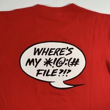 VTG 90s Microsoft OnFile Where's My File T-Shirt Mens Large Tech Computer Promo
