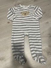 Steiff Overall Jumpsuit Einteiler 74 Strampler gestreift grau Nici TOP