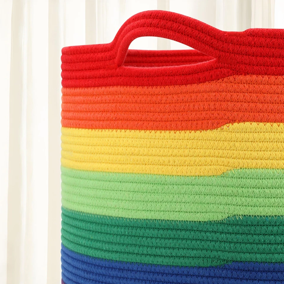 Cesta manta grande (20"x13"), cesta tejida para almacenamiento cesta de ropa sucia... Foto 3 de 4