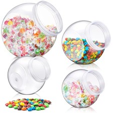 4 Pcs 30/40/60oz Plastic Candy Jar with Lid for Candy Buffet Large Storage Ja...