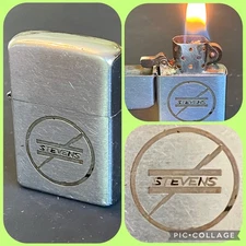 Vtg c1940s Zippo  Lighter-Advertising STEVENS Co.-Matching Pat. 2032695 Insert