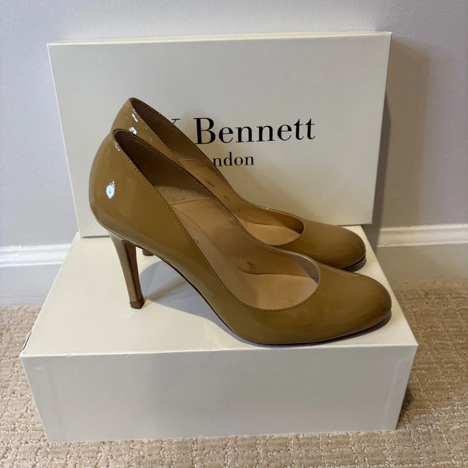 Zapatos de salón LK Bennett London charol topo tacones talla 37,5 nude para mujer Foto 4 de 4