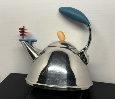 Vintage Michael Graves Whistling Tea Kettle Postmodern Twirling Spout