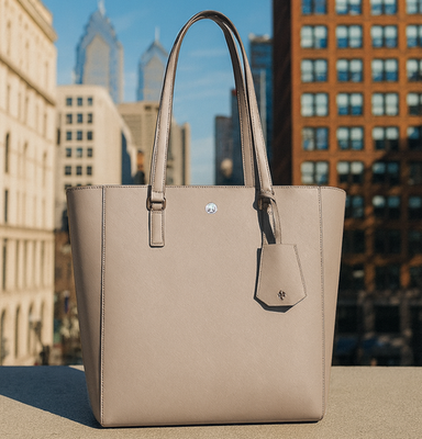【かのりっち】トリーバーチ レザートートバッグ ロビンソン グレージュ Tory Burch Robinson Tote Gray Heron Saffiano Leather Large Work
