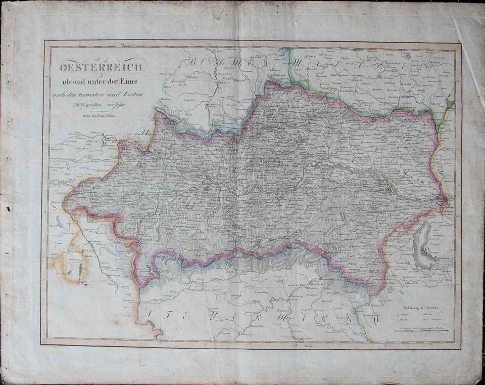 Österreich Historische Landkarte Tranquillo Mollo koloriert Kuperstich um 1818 - Bild 4 von 4