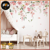 Wandtattoo Blumen Rosa Groß Pfingstrosen HäNgende Rebe Wandsticker Kinderzimmer