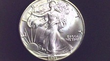 1991 Uncirculated American Eagle  $1 Coin 1 oz .999 Silver