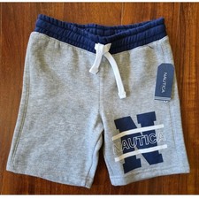 Nautica Boys Grey Heather Fleece Shorts Navy Waistband Size M 5 NSSGC08E-050 NEW