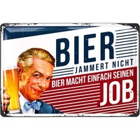 Lanolu Blechschild Bier Macht Seinen Job Humor Bar Retro - 20X30Cm