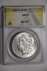 1889 P Morgan Dollar $1 Coin Silver, ANACS Graded AU53