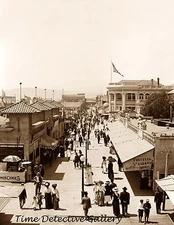 Boardwalk, Long Beach, California - ca. 1915 - Historic Photo Print