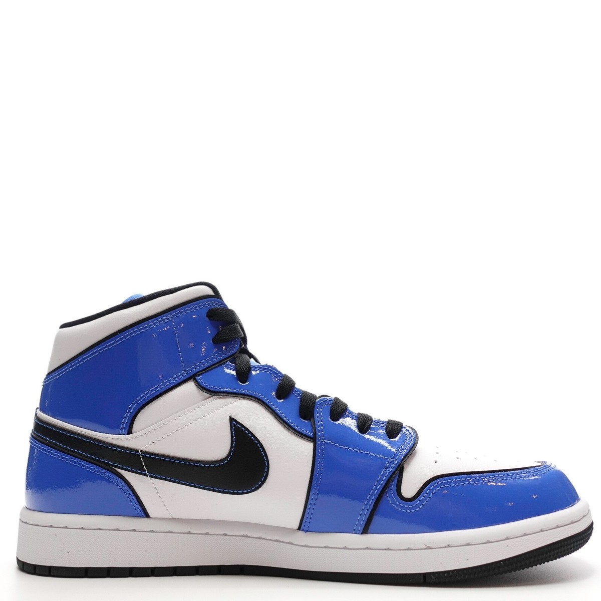 Nike Air Jordan 1 Mid Signal Blue White Patent Leather Nike Air Jordan 1 Mid Signal Blue White Patent Leather
