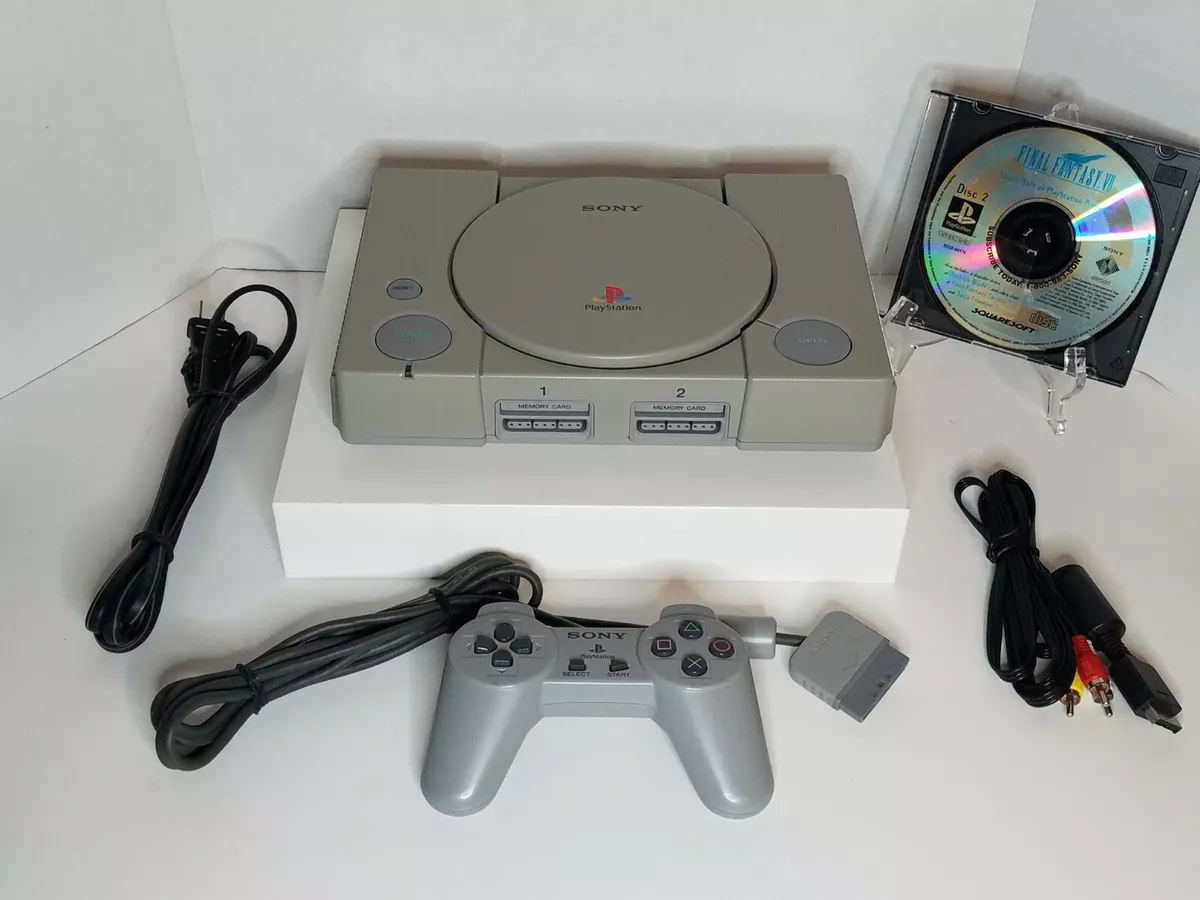 Original Sony Playstation 1 PS1 Console w/Dualshock Controller & Demo Game  Disc!