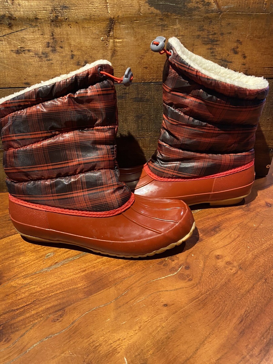 Sporto Women's Winter Boots Red Plaid With Faux Fur