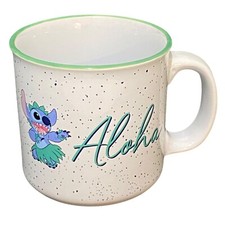 Disney Aloha Stitch Large Mug White Hula Hawaii Pop Culture Cartoon Character