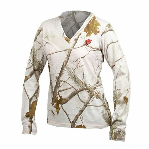 Scent Blocker Sola Womens Fused Cotton L/S Long Sleeve T-Shirt Snow Camo (LCLT) - 第 1/2 張圖片