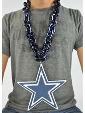 New NFL Dallas Cowboys BLUE Fan Chain Jumbo Size Necklace Foam