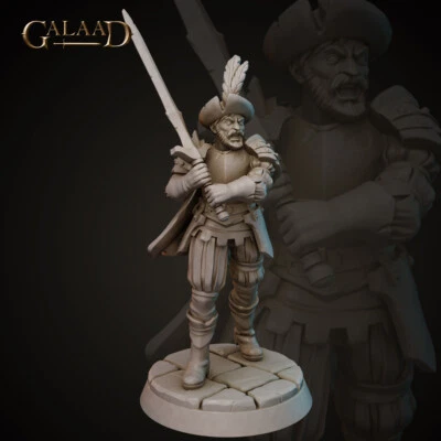 GALAAD MINIATURES Human Mercenary B - Fighter - Miniature di Galaad - Dungeons and Dragons