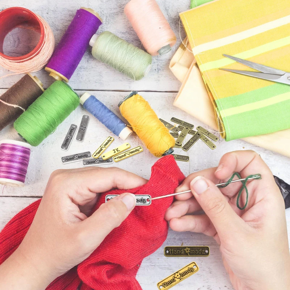 Handmade Label Metall 150 Stück Retro Handmade Tag Label Handmade Knöpfe Meta... - Bild 4 von 4