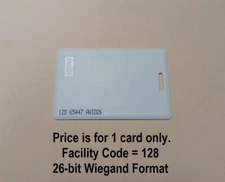 AWID Proximity Card AWID26 Prox Card, Clam Shell, New, Facility Code 128, USA CA
