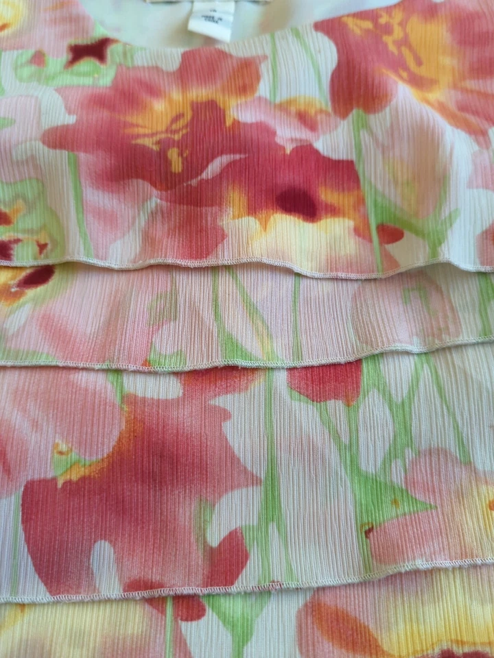 Camisa Top Para Mujer Kenneth Cole Sin Mangas Floral En Capas Talla 10 Forrada - 480 Foto 4 de 4