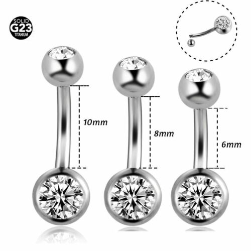 1pc Titanium Navel Bars Piercing Belly Rings Ombligo Nombril Body Jewelry Gem - Afbeelding 1 van 12