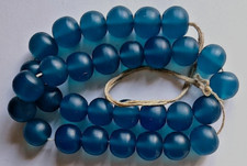 Bead Strand, Resin - Dark Blue, 32 Pieces, .5", 2mm Beading Holes, Durable