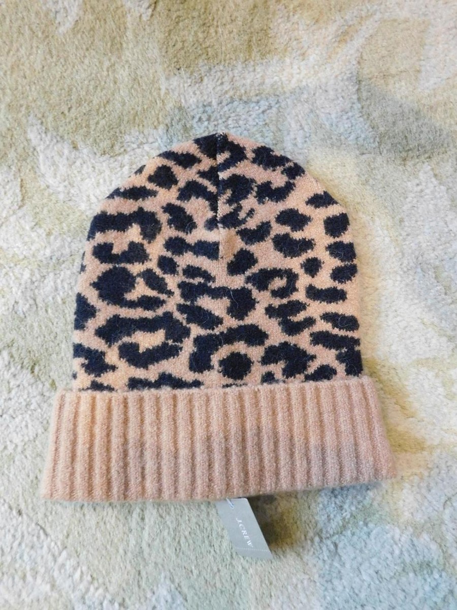 J. Crew NWT Women\'s Leopard Print Beanie AE635_EB3969 main image 3