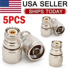 5 Pc Barrel Adapter N Male to UHF SO-239 Female Straight Coax RF Radio Connector