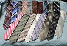 Lot of 18 Silk Ties Assorted Colors Patterns / DKNY, JOE, FERREO ETC...