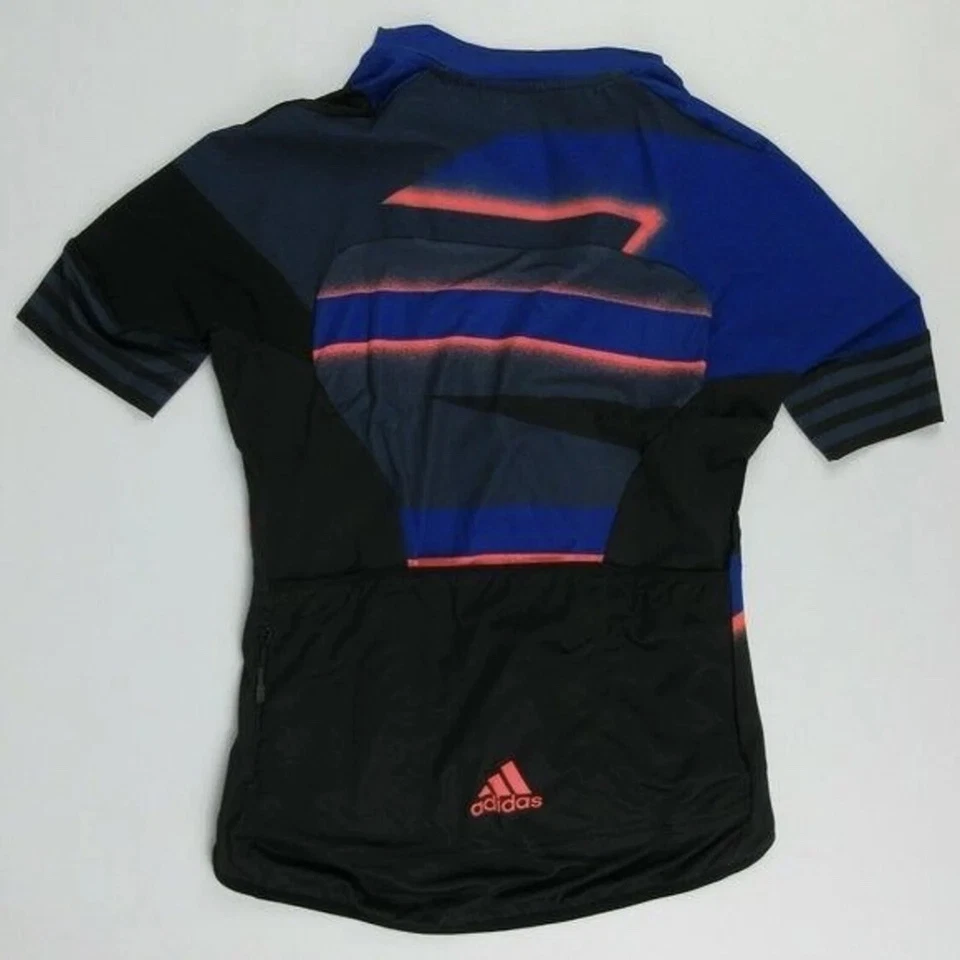 Adidas Women's Small Adistar Cycling Jersey FJ6599 Blue/Blk - MSRP $160 - Image 4 of 4