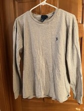 Men's POLO Brand Long Sleeve Shirt Gray Size M
