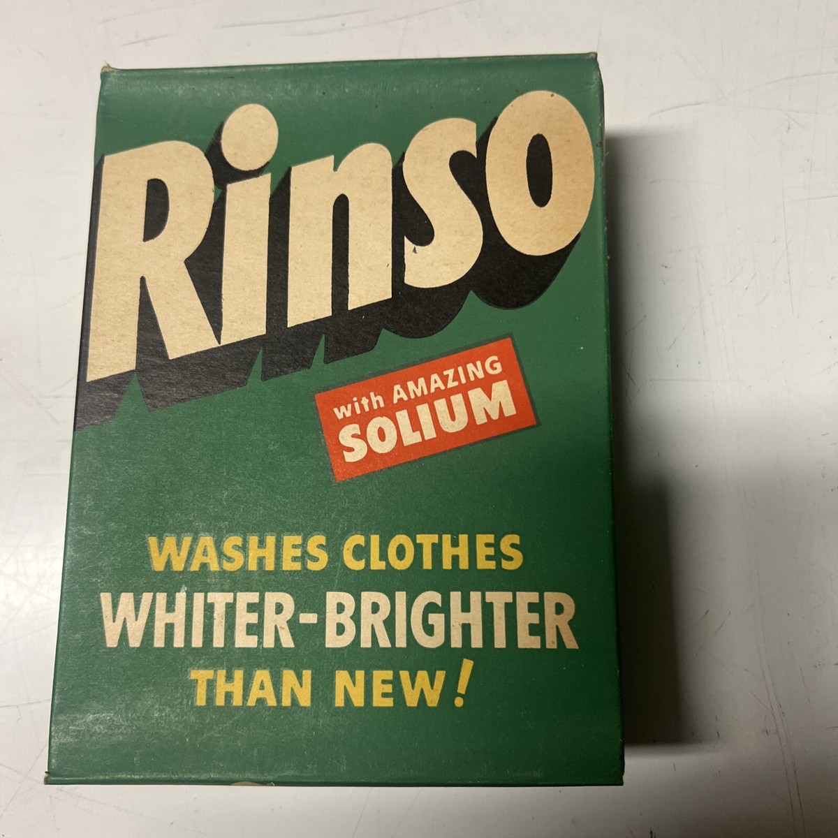 Vintage 1950s Rinso Laundry Detergent Box Soap Advertising Full