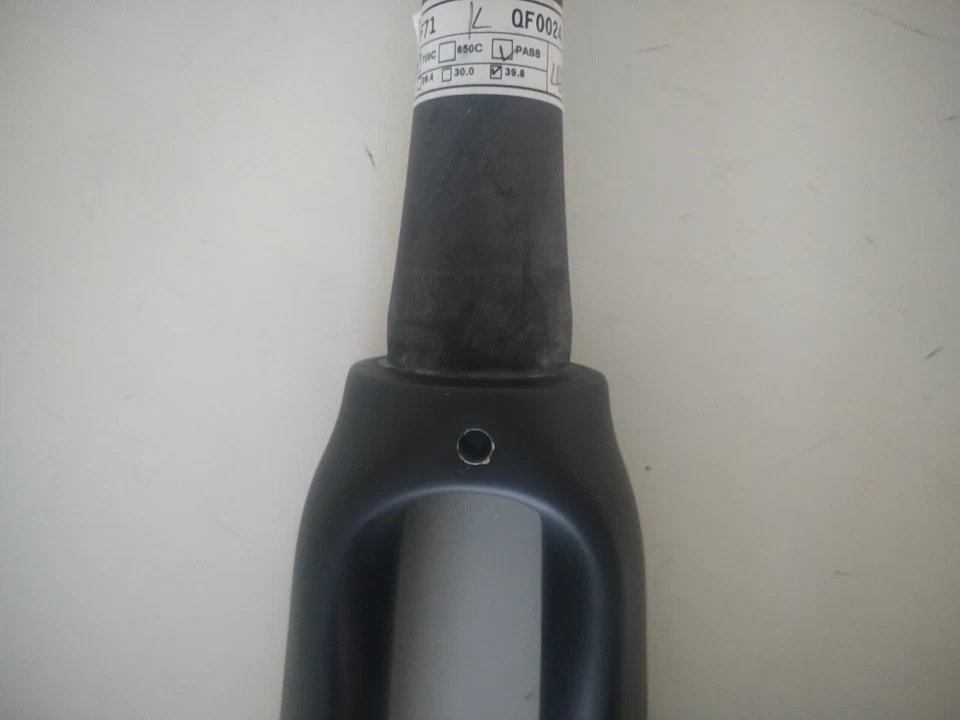 Forcella Full Carbon Corsa Scatto Fisso Tapered QR Nero Opaco - Immagine 3 di 4