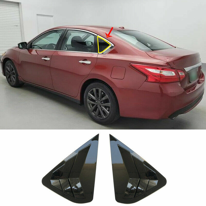 Gloss Black Side Vent Window Scoop Louver Cover 2pcs FOR Nissan Altima 2013-2018