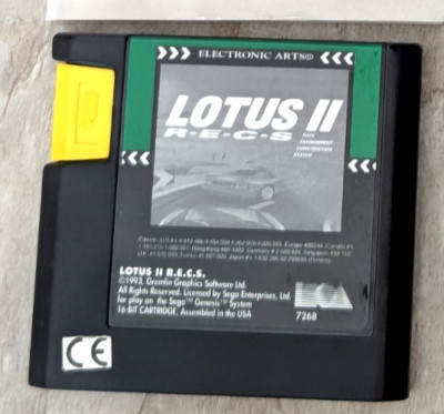 SEGA Mega Drive Spiel Lotus II 2 Modul R.E.C.S Lotus II 2 RECS  Spiel MD